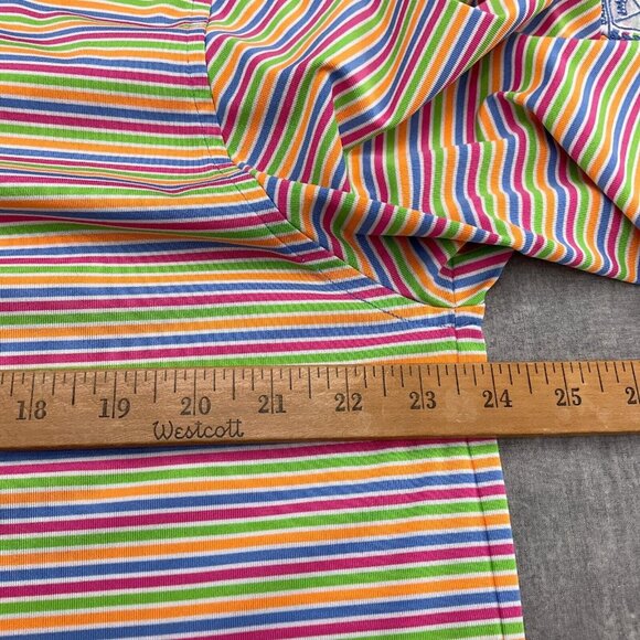 Donald‎ Ross Shirt Men Large Pink Orange Stripe Golf BAARRINGTON GOLF CLUB Flaw - Picture 5 of 10